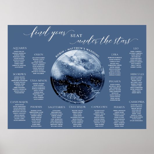 Tabelschermindeling voor blauwe en witte Waterverf Poster (Voorkant)