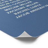 Tabelschermindeling voor blauwe en witte Waterverf Poster (Hoek)