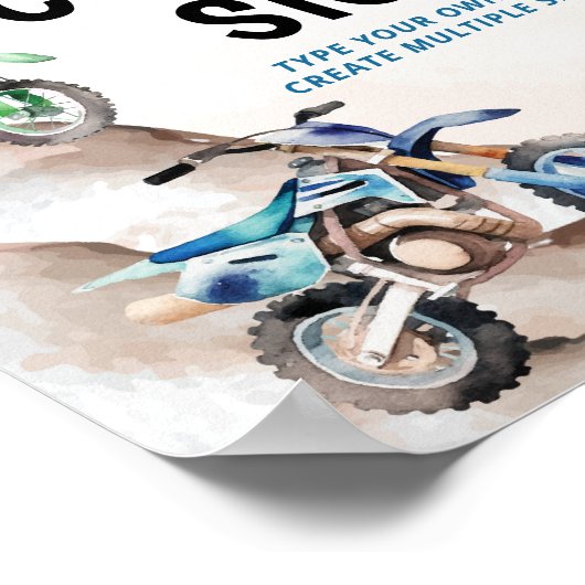 Tabelteken motorfiets op zaterdag poster (Hoek)