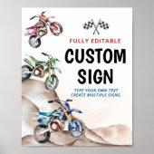 Tabelteken motorfiets op zaterdag poster (Voorkant)