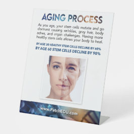 Tabelteken - verouderingsproces reclamebord met voetstuk