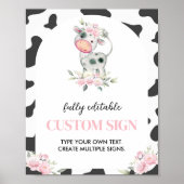 Tabelteken voor afgelopen koe poster (Voorkant)