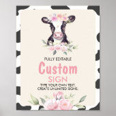 Tabelteken voor afgelopen koe poster (Voorkant)