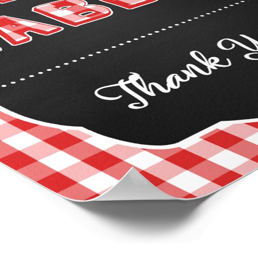 Tabelteken voor cadeautjes - rode Baby Q Poster (Hoek)