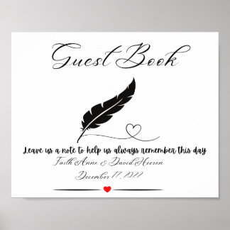 Tabelteken voor gastboekje poster