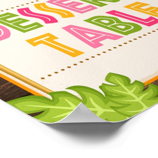 Tabelteken voor het dessert van Luau Poster (Hoek)