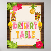 Tabelteken voor het dessert van Luau Poster (Voorkant)