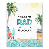 Tabelteken voor Surf-partij Foto Afdruk (Voorkant)