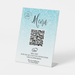 *~ tabeltent Glitter tabletop Menu Pedestal Sign Reclamebord Met Voetstuk