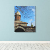 Tabernacle en Church Steeple - Martha's wijntuin Canvas Afdruk (Insitu (Houten vloer))
