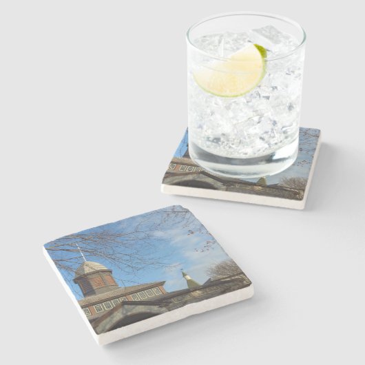 Tabernacle en Church Steeple - Martha's wijntuin Stenen Onderzetter (Zijkant)