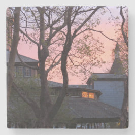 Tabernacle en Church Sunrise - Martha's wijntuin Stenen Onderzetter