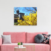 Tabernacle en Forsythia - Martha's wijngaard Canvas Afdruk (Insitu (Woonkamer))