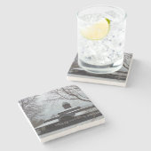 Tabernacle en Sneeuwgrijze hemden - Martha's wijng Stenen Onderzetter (Zijkant)