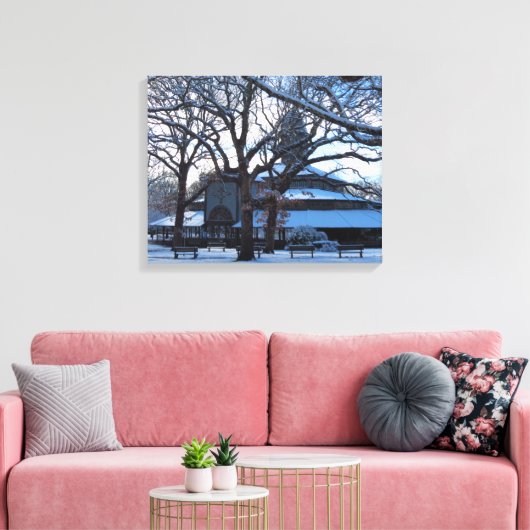 Tabernacle Morning After Snow - Martha's wijntuin Canvas Afdruk (Insitu (Woonkamer))