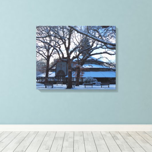 Tabernacle Morning After Snow - Martha's wijntuin Canvas Afdruk (Insitu (Houten vloer))