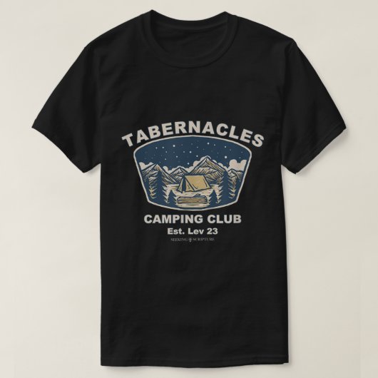 Tabernacles Camping Club Sukkot T-shirt (Design voorkant)