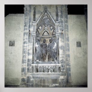 Tabernakel met vier kruipende heiligen poster