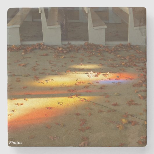 Tabernakelbladeren en licht - Martha's wijngaard Stenen Onderzetter (Voorkant)