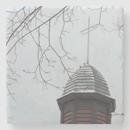 Tabernakskruis in sneeuw - Martha's wijntuin Stenen Onderzetter (Voorkant)