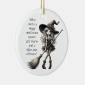 Tabitha en haar laarzen - Heks Keramisch Ornament (Rechts)