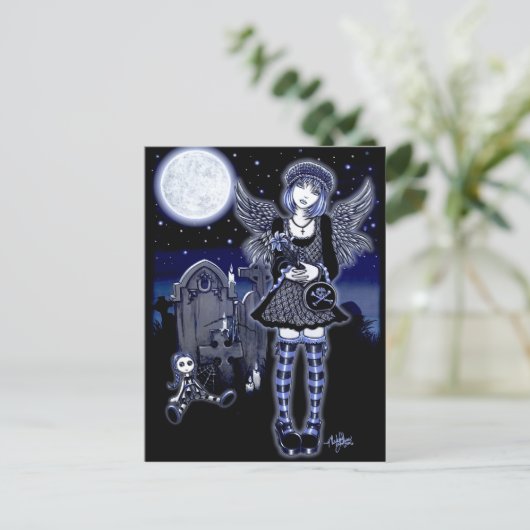 "Tabitha" Gothic Guardian Angel Briefkaart (Staand voorkant)