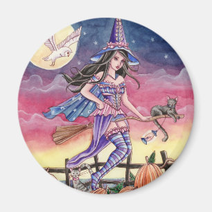 Tabitha - Heks, Kat en Uil Magnet