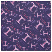 Tabitha letter T monogram hart bloemen stof (Swatch)