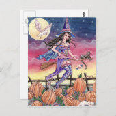 Tabitha - Witch, Cat and Owl Briefkaart (Voorkant / Achterkant)