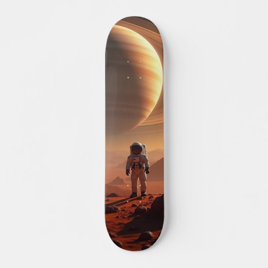 Tabla de Skate Astronauta en Luna de Saturno Persoonlijk Skateboard (Voorkant)