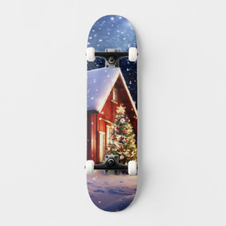 Tabla de Skate Casa Navideña con Árbol de Navidad Persoonlijk Skateboard