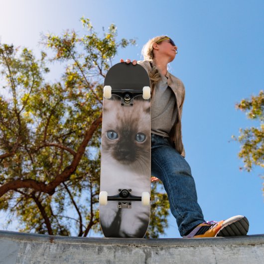 Tabla de Skate Gatico Peludo de Ojos Azules Persoonlijk Skateboard (Buiten 1)