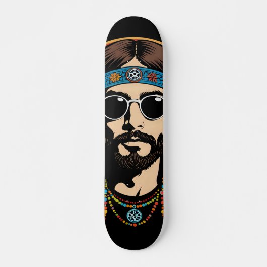 Tabla de Skate Hombre Hippie Psicodélico Persoonlijk Skateboard (Voorkant)