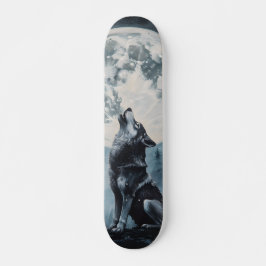 Tabla de Skate Lobo Aullando a la Luz de la Luna Persoonlijk Skateboard