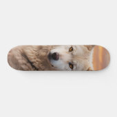 Tabla de Skate Lobo Blanco en el Atardecer Persoonlijk Skateboard (Horizontaal)