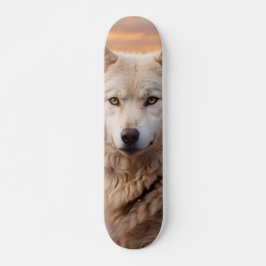 Tabla de Skate Lobo Blanco en el Atardecer Persoonlijk Skateboard