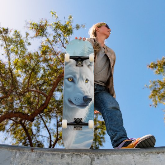 Tabla de Skate Lobo Blanco en Invierno Persoonlijk Skateboard (Buiten 1)
