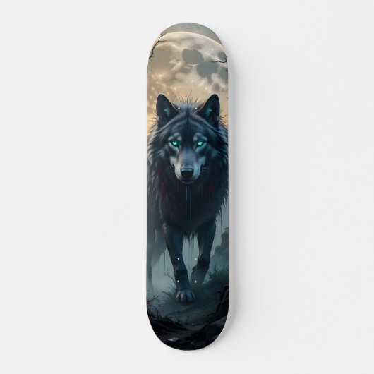 Tabla de Skate Lobo Feroz con luna llena Persoonlijk Skateboard (Voorkant)