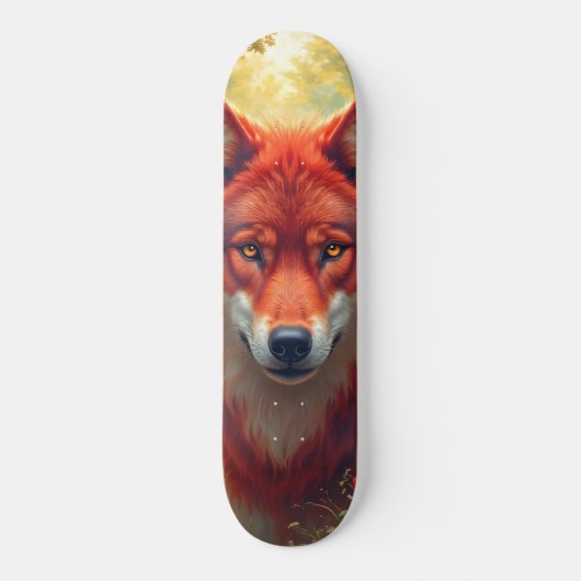 Tabla de Skate Lobo Rojo de Fauna Silvestre Persoonlijk Skateboard (Voorkant)