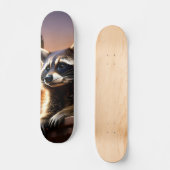 Tabla de Skate Mapache Asomado en el Atardecer Persoonlijk Skateboard (Voorkant)