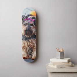 Tabla de Skate Perrita Terrier con Lazos Rosados Persoonlijk Skateboard