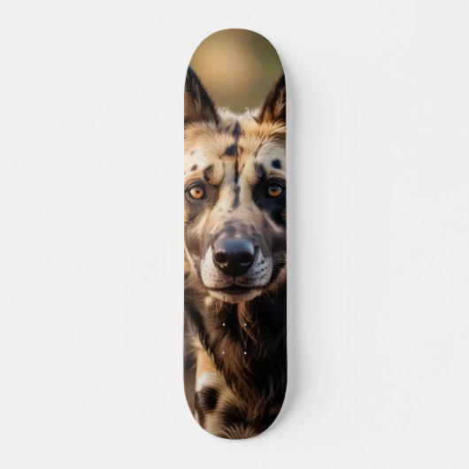 Tabla de Skate Perro Salvaje Africano Atento Persoonlijk Skateboard (Voorkant)