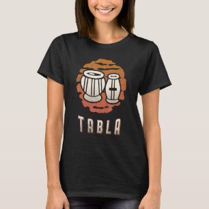 Tabla Vintage Retro Klassieke Zonsondergang Muziek T-shirt