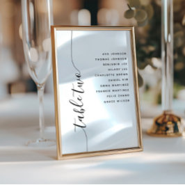 Table 2 Vertical Script Wedding Seating Chart Card Kaart