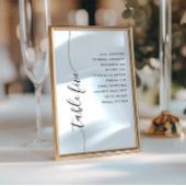 Table 5 Vertical Script Wedding Seating Chart Card Kaart