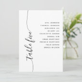 Table 5 Vertical Script Wedding Seating Chart Card Kaart (Staand voorkant)