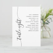 Table 8 Vertical Script Wedding Seating Chart Card Kaart (Staand voorkant)