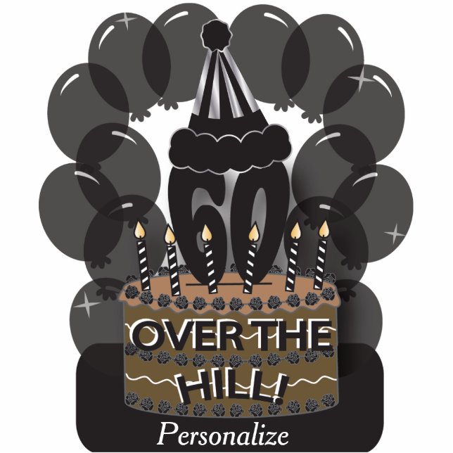 Table/Cake Topper - Happy 60th Birthday Cutout Staand Fotobeeldje (Voorkant)
