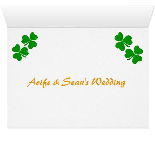 Table Card Irish Shamrock-grens (Binenzijde Horizontaal (Onderkant))