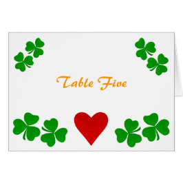Table Card Irish Shamrock-grens